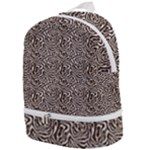Brown Beige Snake Pattern Zip Bottom Backpack