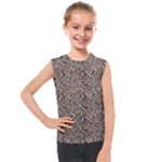 Brown Beige Snake Pattern Kids  Mesh Tank Top