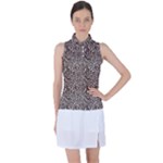 Brown Beige Snake Pattern Women s Sleeveless Polo T-Shirt