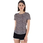 Brown Beige Snake Pattern Back Cut Out Sport T-Shirt
