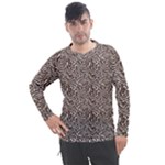 Brown Beige Snake Pattern Men s Pique Long Sleeve T-Shirt