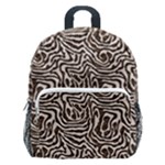 Brown Beige Snake Pattern Kids  Age 5-10 Lightweight School Backpack with Side Pockets