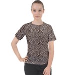 Brown Beige Snake Pattern Women s Sport Raglan T-Shirt
