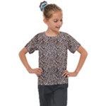 Brown Beige Snake Pattern Kids  Mesh Piece T-Shirt