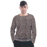 Brown Beige Snake Pattern Men s Long Sleeve Raglan T-Shirt