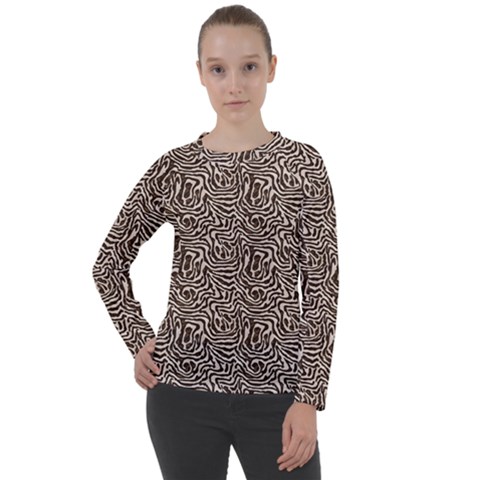 Brown Beige Snake Pattern Women s Long Sleeve Raglan T