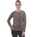 Brown Beige Snake Pattern Women s Long Sleeve Raglan T-Shirt