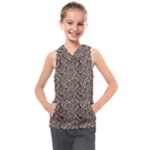 Brown Beige Snake Pattern Kids  Sleeveless Hoodie