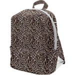 Brown Beige Snake Pattern Zip Up Backpack