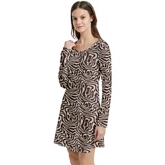 Long Sleeve Velour Skater Dress 