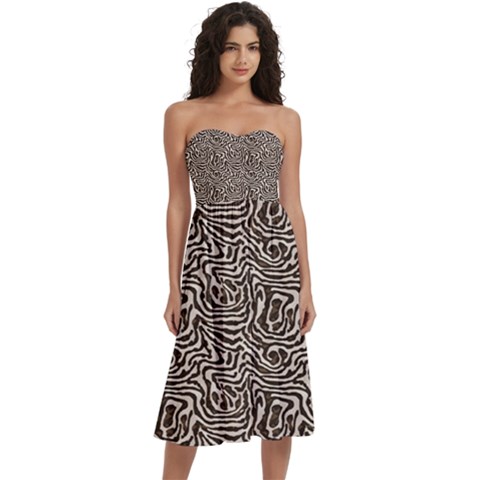 Brown Beige Snake Pattern Knee