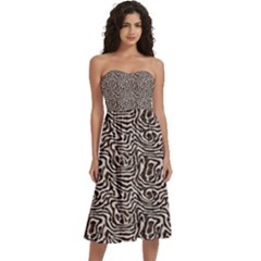 Brown Beige Snake Pattern Knee