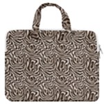 Brown Beige Snake Pattern MacBook Pro 13  Double Pocket Laptop Bag