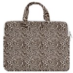 Brown Beige Snake Pattern MacBook Pro 15  Double Pocket Laptop Bag 