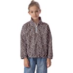 Brown Beige Snake Pattern Kids  Half Zip Hoodie