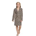 Brown Beige Snake Pattern Kids  Long Sleeve Velvet Lounge Robe