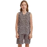 Brown Beige Snake Pattern Kids  Basketball Mesh Set