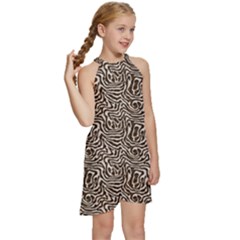 Kids  Halter Collar Waist Tie Chiffon Dress 