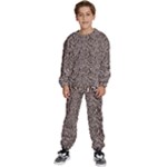 Brown Beige Snake Pattern Kids  Sweatshirt set