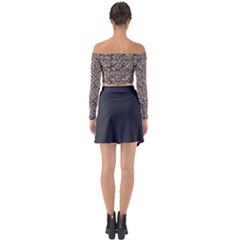 Long Sleeve Off Shoulder Crop Top 