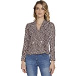 Brown Beige Snake Pattern Women s Long Sleeve Revers Collar Cropped Jacket