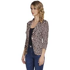 Women s One-Button 3/4 Sleeve Short Jacket 