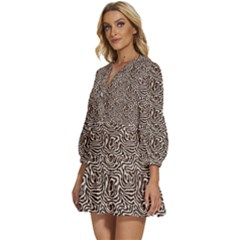 V-Neck Placket Mini Dress 
