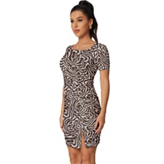 Fitted Knot Split End Bodycon Dress 