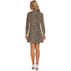 Women s Long Sleeve Bow Deco Button Up Dress 
