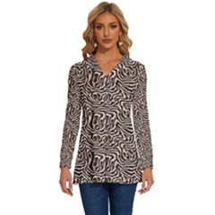 Long Sleeve Drawstring Hooded Top 