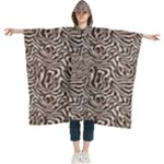 Brown Beige Snake Pattern Women s Hooded Rain Ponchos