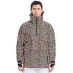 Brown Beige Snake Pattern Men s Pullover Zip Ski and Snowboard Waterproof Breathable Jacket