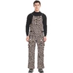 Brown Beige Snake Pattern Men s Side Zip Front Pouch Ski And Snowboard Bib Pants	