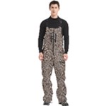 Brown Beige Snake Pattern Men s Front Zip Ski And Snowboard Bib Pants