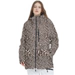 Brown Beige Snake Pattern Women s Multi Pockets Zip Ski and Snowboard Waterproof Breathable Jacket