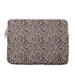 Brown Beige Snake Pattern 13  Vertical Laptop Sleeve Case With Pocket