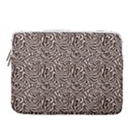 Brown Beige Snake Pattern 14  Vertical Laptop Sleeve Case With Pocket