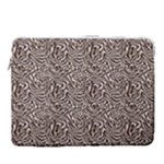 Brown Beige Snake Pattern 15  Vertical Laptop Sleeve Case With Pocket
