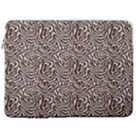 Brown Beige Snake Pattern 17  Vertical Laptop Sleeve Case With Pocket