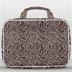 Brown Beige Snake Pattern Travel Toiletry Bag With Hanging Hook
