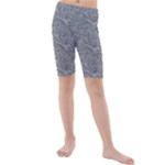 Dark Grey Snake Kids  Mid Length Swim Shorts