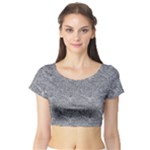 Dark Grey Snake Short Sleeve Crop Top