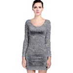 Dark Grey Snake Long Sleeve Bodycon Dress