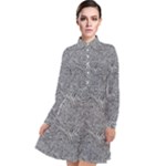 Dark Grey Snake Long Sleeve Chiffon Shirt Dress