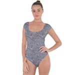 Dark Grey Snake Short Sleeve Leotard 
