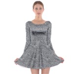 Dark Grey Snake Long Sleeve Skater Dress