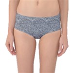 Dark Grey Snake Mid-Waist Bikini Bottoms