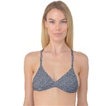 Dark Grey Snake Reversible Tri Bikini Top