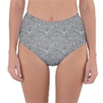 Dark Grey Snake Reversible High-Waist Bikini Bottoms