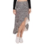 Dark Grey Snake Asymmetrical Ruffle Hem Skirt 